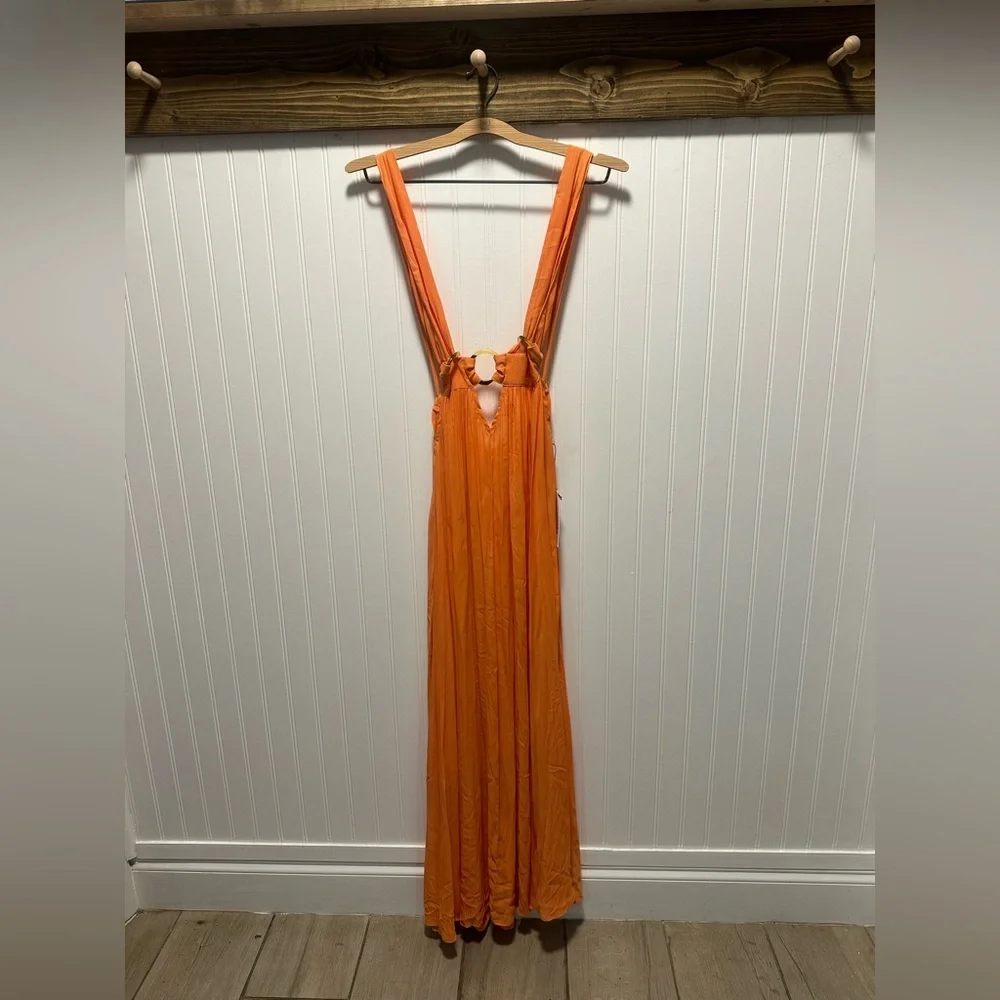 Forever 21 Vibrant Orange Halter Swimsuit Coverup Sz. L - Picture 1 of 5